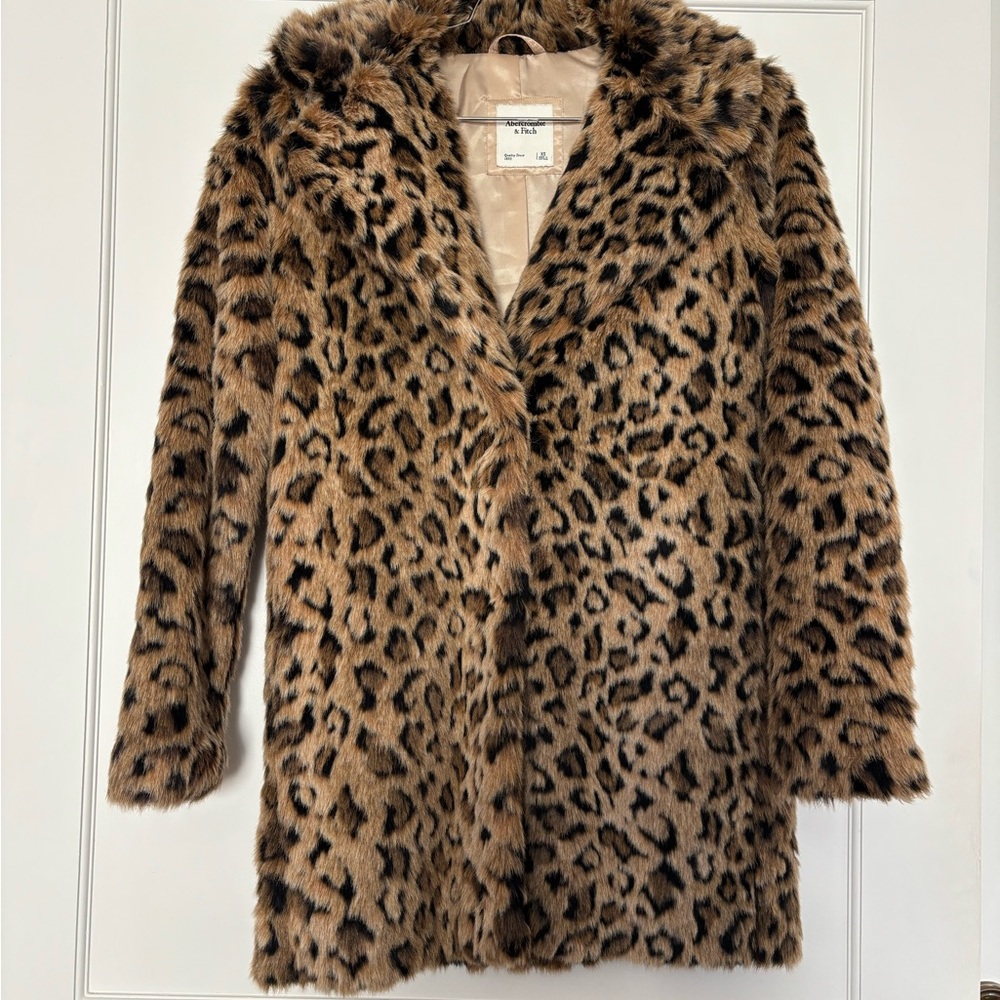 Abercrombie & Fitch Animal Print Teddy Jacket